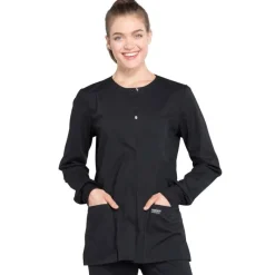 Cherokee WW Professionals Lab Coats & Jackets*Cherokee Workwear Professionals Women's Snap Front Warm-up Scrub Jacket