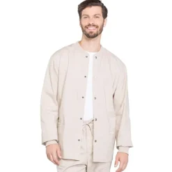 Cherokee WW Professionals Lab Coats & Jackets*Cherokee Workwear Professionals Men's Snap Front Warm-up Scrub Jacket