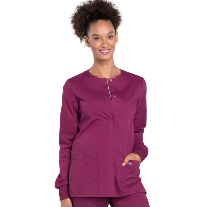 Cherokee WW Professionals Lab Coats & Jackets*Cherokee Workwear Professionals Women's Snap Front Warm-up Scrub Jacket