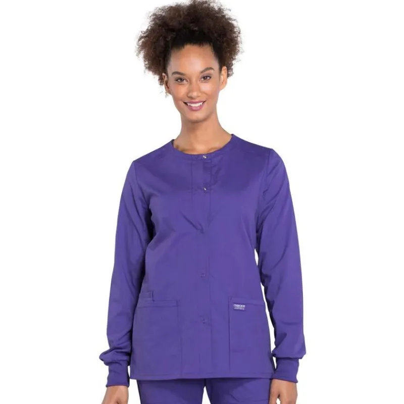 Cherokee WW Professionals Lab Coats & Jackets*Cherokee Workwear Professionals Women's Snap Front Warm-up Scrub Jacket