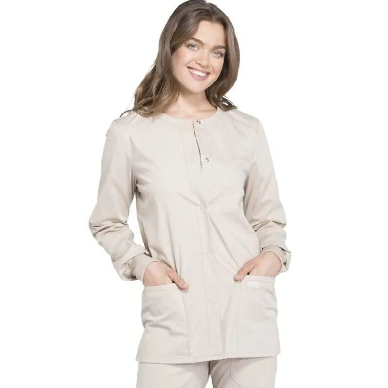 Cherokee WW Professionals Lab Coats & Jackets*Cherokee Workwear Professionals Women's Snap Front Warm-up Scrub Jacket