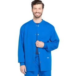 Cherokee WW Professionals Lab Coats & Jackets*Cherokee Workwear Professionals Men's Snap Front Warm-up Scrub Jacket