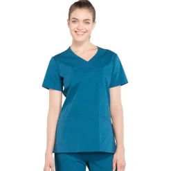 Cherokee WW Professionals Scrub Tops*Cherokee Workwear Professionals Women's Mock Wrap Scrub Top