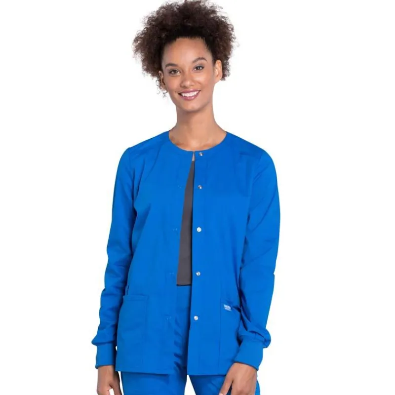 Cherokee WW Professionals Lab Coats & Jackets*Cherokee Workwear Professionals Women's Snap Front Warm-up Scrub Jacket