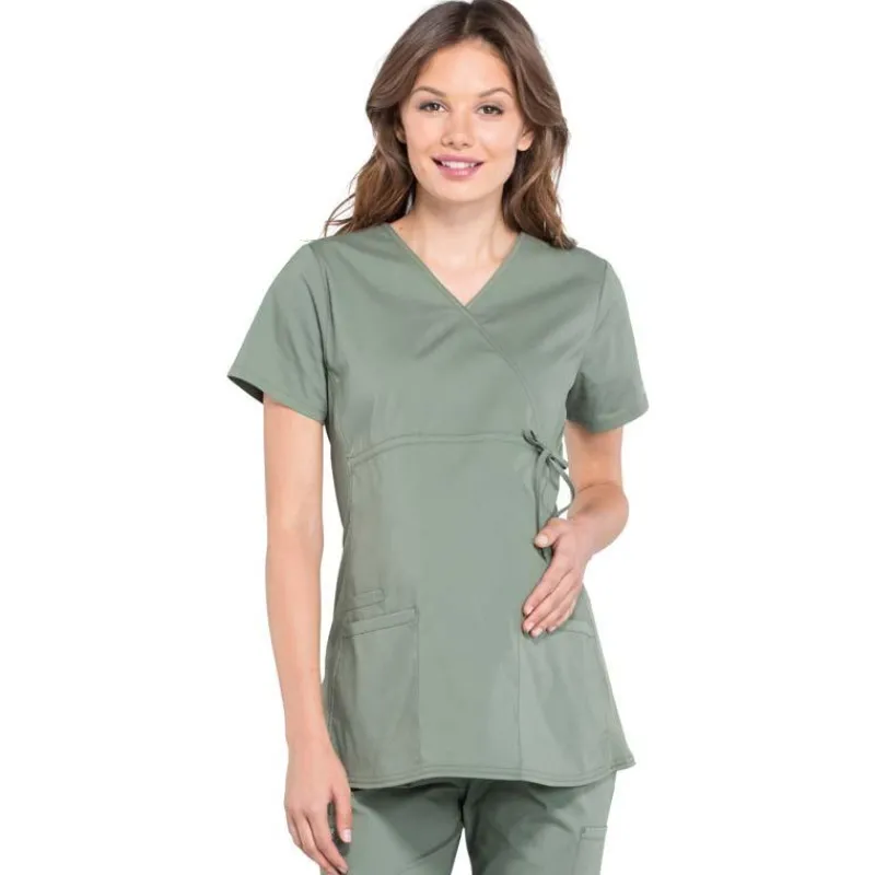Cherokee WW Professionals Scrub Tops*Cherokee Workwear Professionals Women's Maternity Mock Wrap Scrub Top