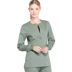 Cherokee WW Professionals Lab Coats & Jackets*Cherokee Workwear Professionals Women's Snap Front Warm-up Scrub Jacket