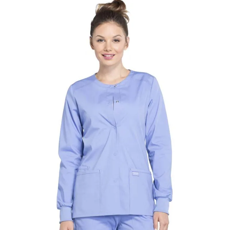 Cherokee WW Professionals Lab Coats & Jackets*Cherokee Workwear Professionals Women's Snap Front Warm-up Scrub Jacket