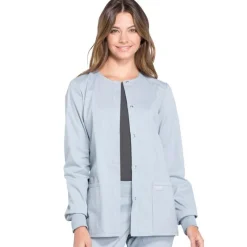 Cherokee WW Professionals Lab Coats & Jackets*Cherokee Workwear Professionals Women's Snap Front Warm-up Scrub Jacket