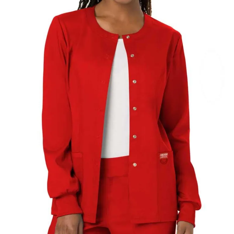 Cherokee WW Revolution Lab Coats & Jackets*Cherokee Workwear Revolution Women's Snap Front Warm-Up Scrub Jacket
