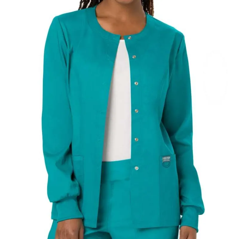 Cherokee WW Revolution Lab Coats & Jackets*Cherokee Workwear Revolution Women's Snap Front Warm-Up Scrub Jacket