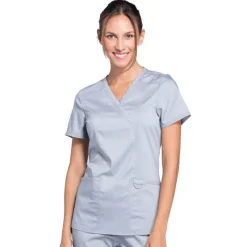 Cherokee WW Revolution Scrub Tops*Cherokee Workwear Revolution Women's Mock Wrap Scrub Top