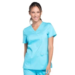 Cherokee WW Revolution Scrub Tops*Cherokee Workwear Revolution Women's Mock Wrap Scrub Top