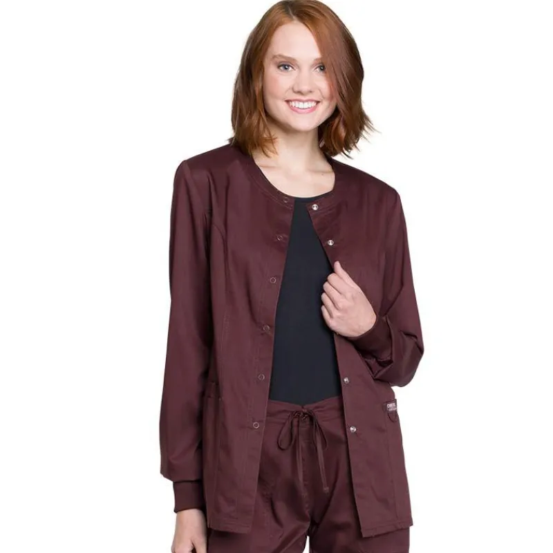 Cherokee WW Revolution Lab Coats & Jackets*Cherokee Workwear Revolution Women's Snap Front Warm-Up Scrub Jacket