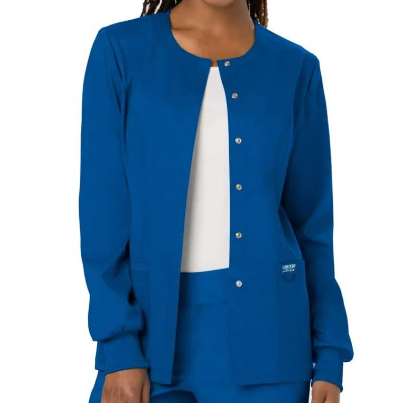 Cherokee WW Revolution Lab Coats & Jackets*Cherokee Workwear Revolution Women's Snap Front Warm-Up Scrub Jacket