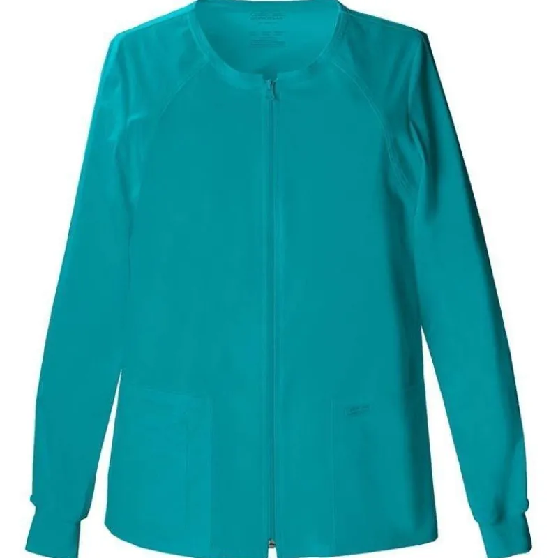 Cherokee Workwear Stretch Lab Coats & Jackets*Women's Zip Front Warm Up Scrub Jacket