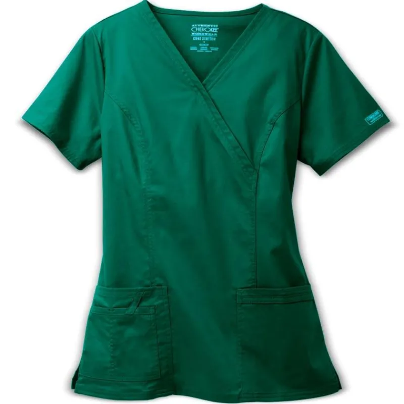Cherokee Workwear Stretch Scrub Tops*Mock Wrap Scrub Top