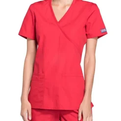 Cherokee Workwear Scrub Tops*Women's Mock Wrap Scrub Top