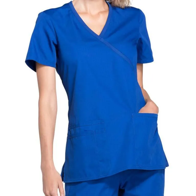 Cherokee Workwear Scrub Tops*Women's Mock Wrap Scrub Top