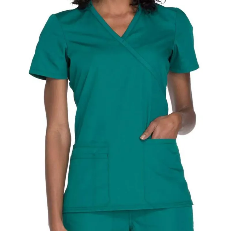 Cherokee Workwear Scrub Tops*Women's Mock Wrap Scrub Top