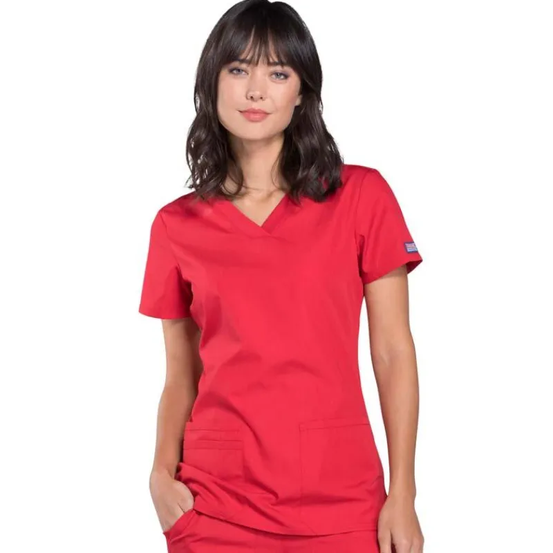 Cherokee Workwear Scrub Tops*Women's V-Neck Scrub Top