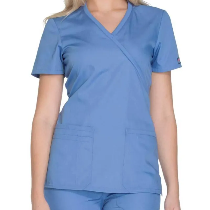 Cherokee Workwear Scrub Tops*Women's Mock Wrap Scrub Top