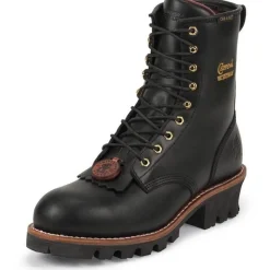 Chippewa Steel Toe | Logger*Men's 8-Inch Ins Steel Toe Waterproof Logger Boots Black