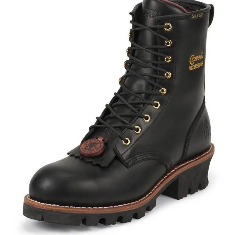 Chippewa Steel Toe | Logger*Men's 8-Inch Ins Steel Toe Waterproof Logger Boots Black