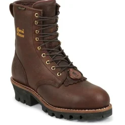 Chippewa Steel Toe | Logger*Men's 8-Inch WP Insulated Steel Toe Logger Boots Brown