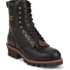 Chippewa Steel Toe | Logger*Women's 8-Inch Waterproof Insulated Steel Toe EH Logger Boots Black