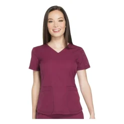 Dickies Dynamix Scrub Tops*Womens Solid V-Neck Scrub Top