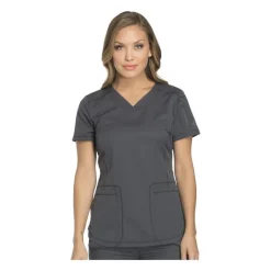 Dickies Dynamix Scrub Tops*Womens Solid V-Neck Scrub Top