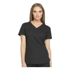 Dickies Dynamix Scrub Tops*Womens Solid V-Neck Scrub Top