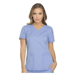Dickies Dynamix Scrub Tops*Womens Solid V-Neck Scrub Top