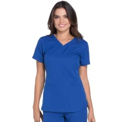 Dickies Dynamix Scrub Tops*Womens Solid V-Neck Scrub Top