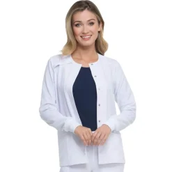 Dickies EDS Essentials Lab Coats & Jackets*Women's Snap Front Warm-Up Scrub Jacket