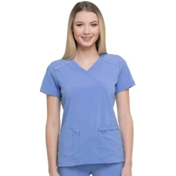 Dickies EDS Essentials Scrub Tops*Women's Mock Wrap Scrub Top
