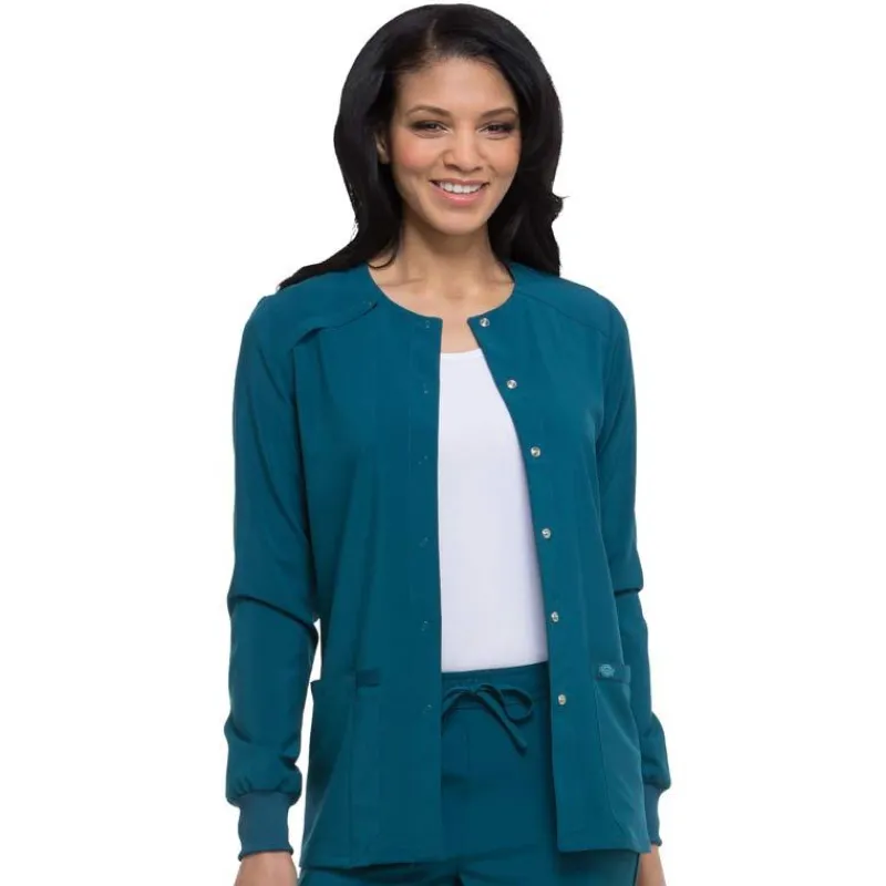 Dickies EDS Essentials Lab Coats & Jackets*Women's Snap Front Warm-Up Scrub Jacket