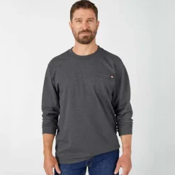 Dickies T-Shirts*Men's Long Sleeve Heathered Heavyweight Pocket Tee