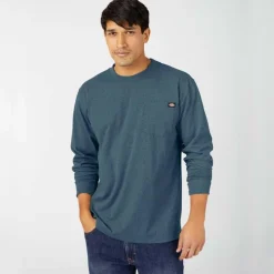 Dickies T-Shirts*Men's Long Sleeve Heathered Heavyweight Pocket Tee