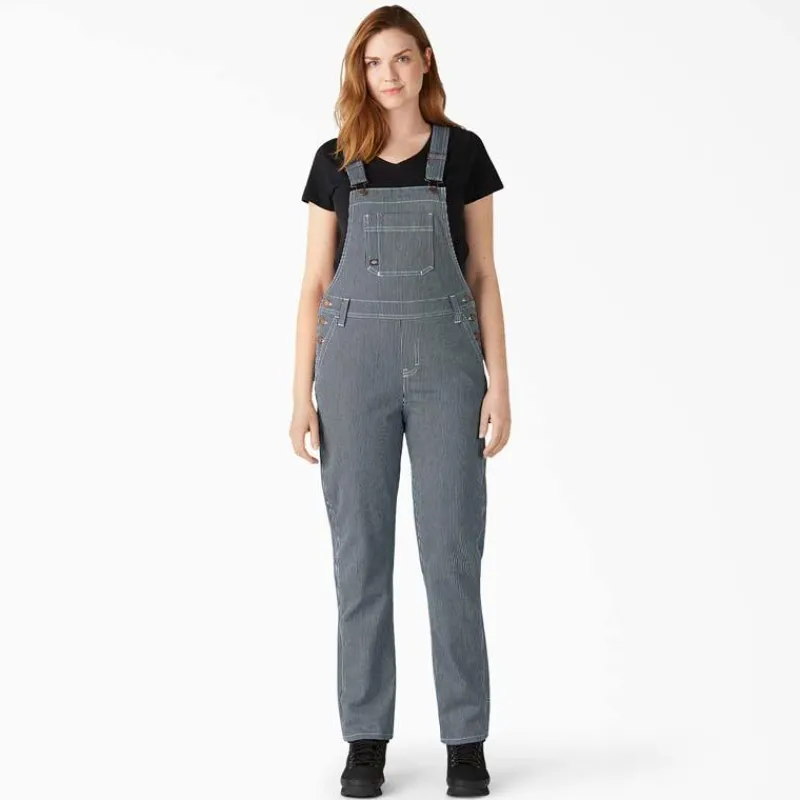 Dickies Bib Overalls | Outerwear*Women's FLEX Hickory Stripe Boyfriend Fit Bib Overall Stonewash Hickory Stripe