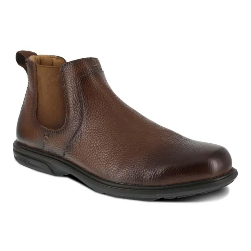 Florsheim Non-Slip Boots | Steel Toe*Work Men's Loedin Steel Toe ESD Twin Gore Boot Brown