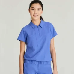 Grey's Anatomy Evolve Scrub Tops*Grery's Anatomy Evolve Women's Perseverance Zip Neck Scrub Top
