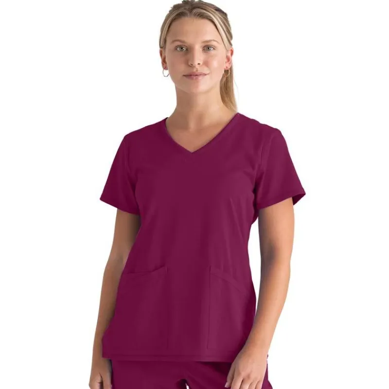 Grey's Anatomy Scrub Tops*+ Spandex Stretch Women's Serena V-Neck Scrub Top