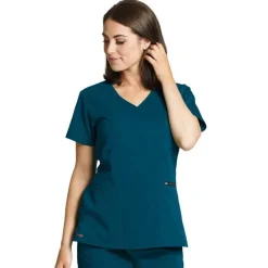 Grey's Anatomy Scrub Tops*+ Spandex Stretch Women's Mock Wrap Scrub Top