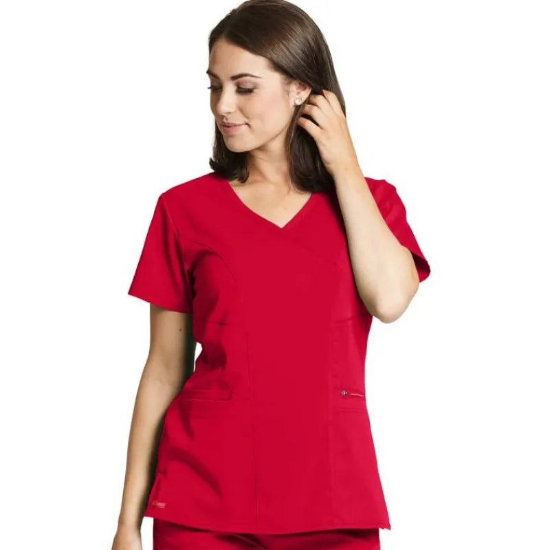 Grey's Anatomy Scrub Tops*+ Spandex Stretch Women's Mock Wrap Scrub Top