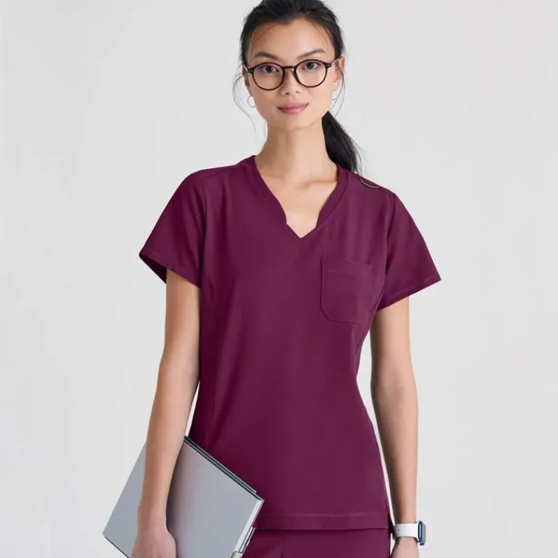 Grey's Anatomy Evolve Scrub Tops*Women's Banded V-Neck Scrub Top