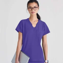 Grey's Anatomy Evolve Scrub Tops*Women's Banded V-Neck Scrub Top