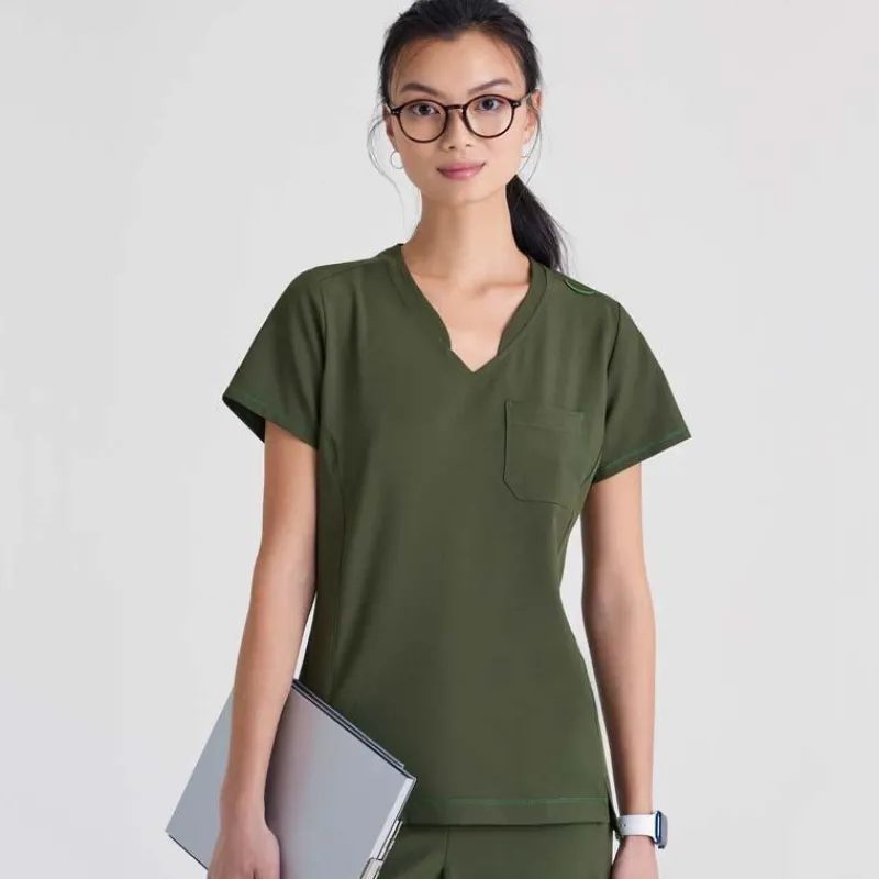 Grey's Anatomy Evolve Scrub Tops*Women's Banded V-Neck Scrub Top