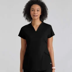 Grey's Anatomy Knits Scrub Tops*Grey's Anatomy Knit Stretch Women's Define V-Notch Neck Scrub Top
