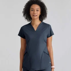 Grey's Anatomy Knits Scrub Tops*Grey's Anatomy Knit Stretch Women's Define V-Notch Neck Scrub Top